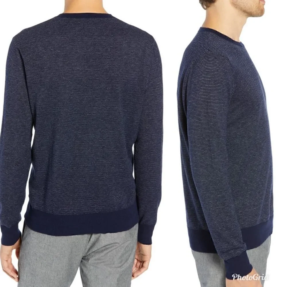 J.Crew Cotton Cashmere piqué crewneck sweater in birdseye stitch